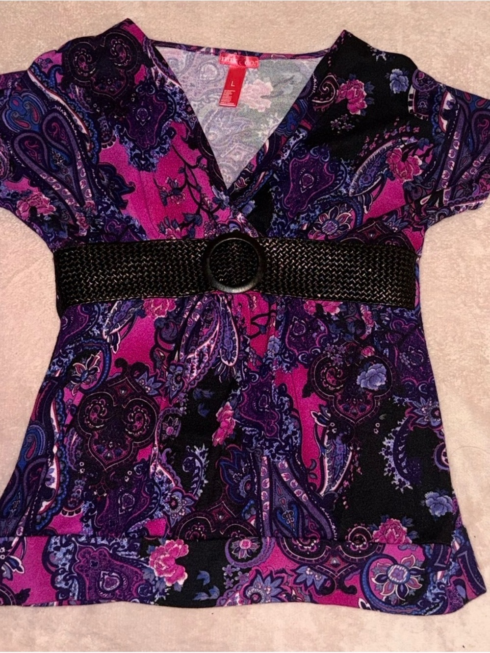 Mix & Co. paisley floral top 💜💗